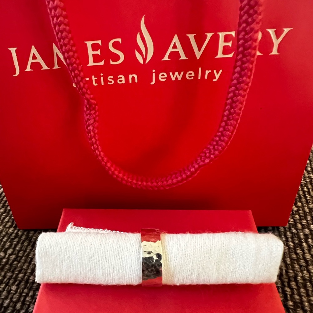 James Avery hammered silver ring
